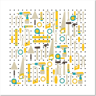 Construction Tools Pattern Posters and Art